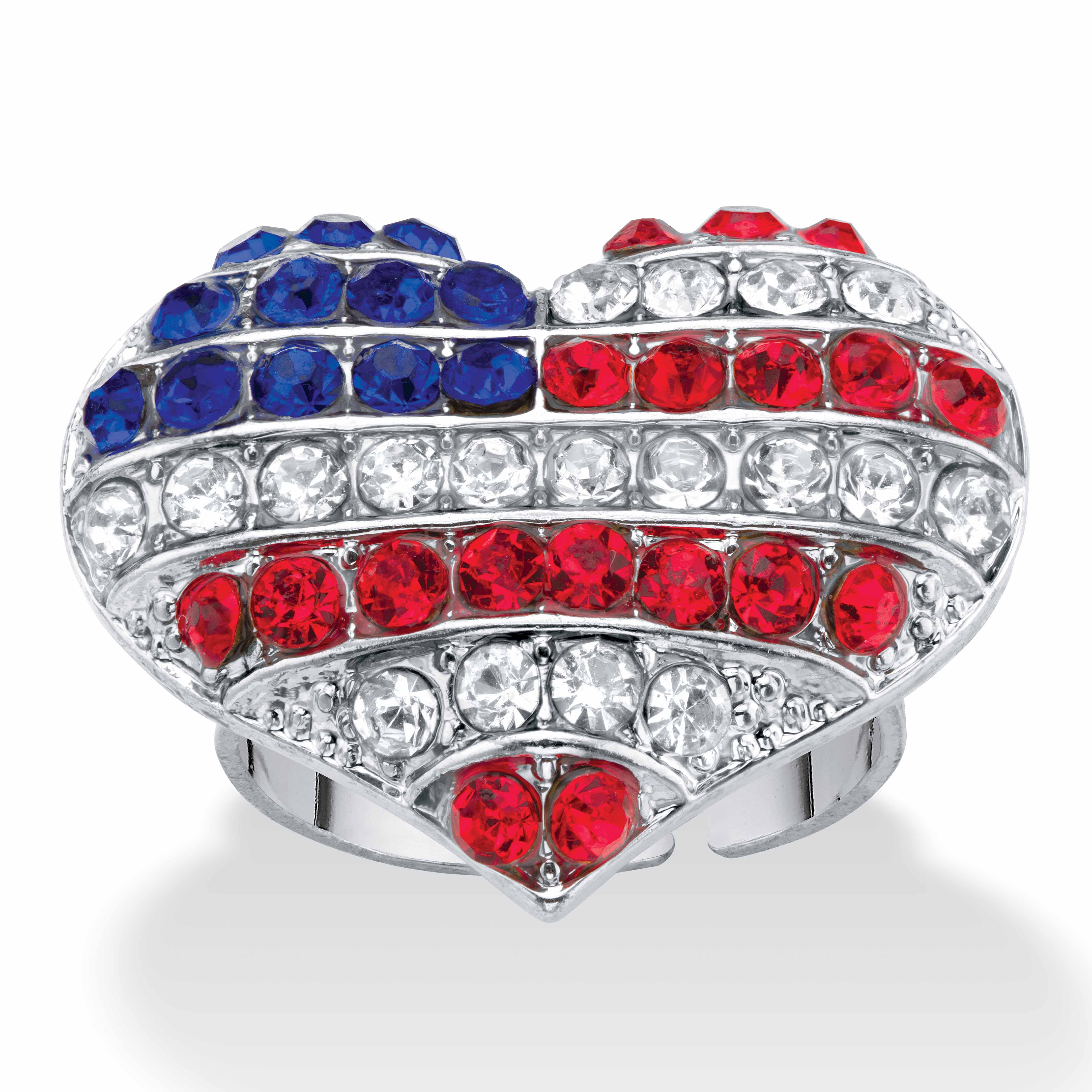 red white and blue diamond rings