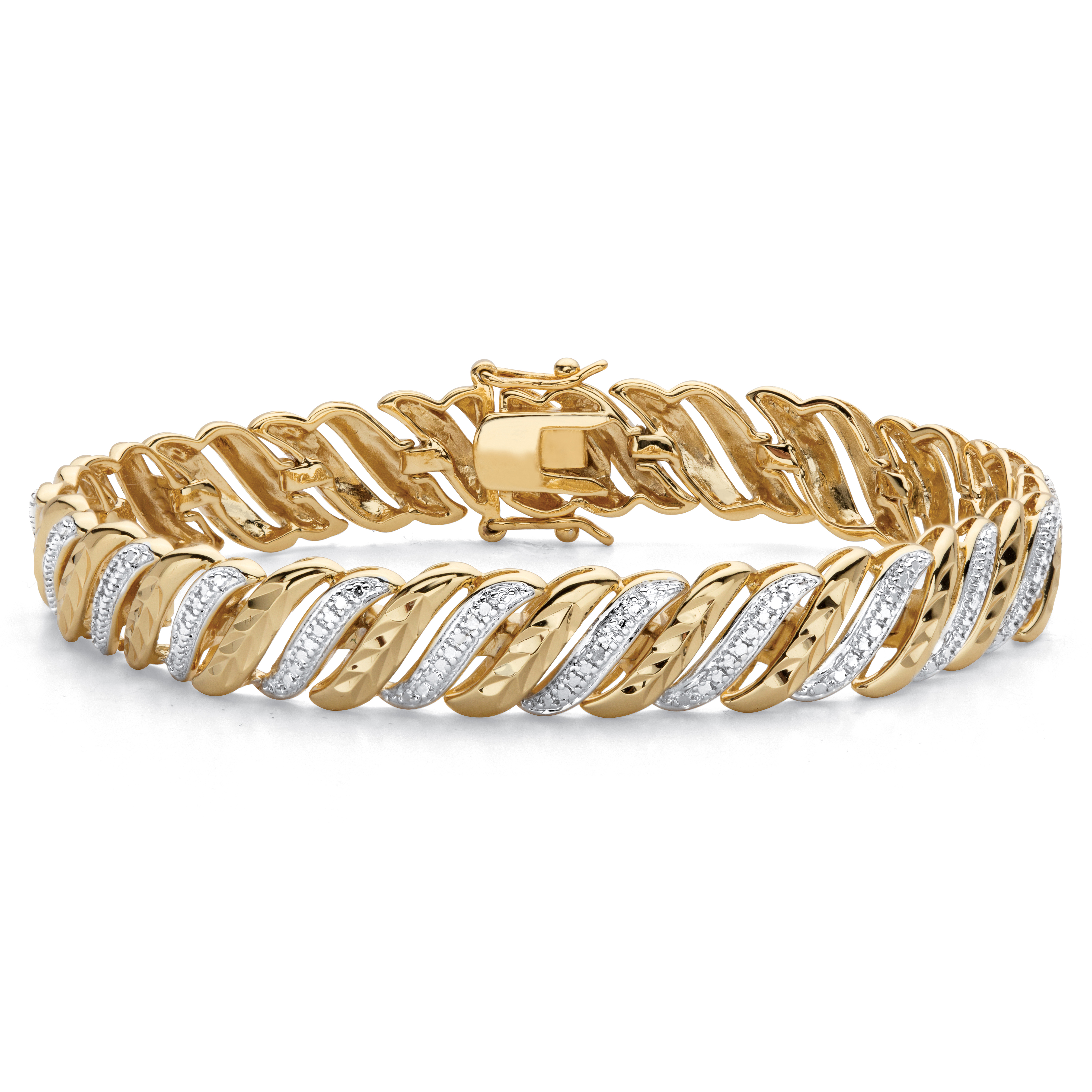 18k gold plated diamond accent bracelet